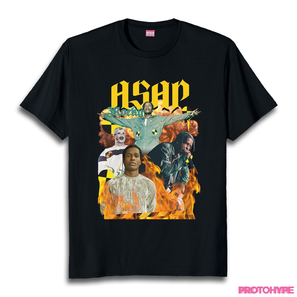 KAOS ASAP ROCKY RAP TEES UNISEX HITAM