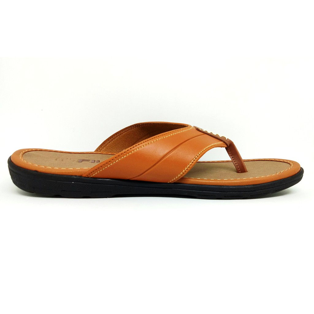 FIURI - Sandal Pria Dewasa Japit Coklat - Sendal Jepit Casual Kulit Selop Cowok Laki-Laki