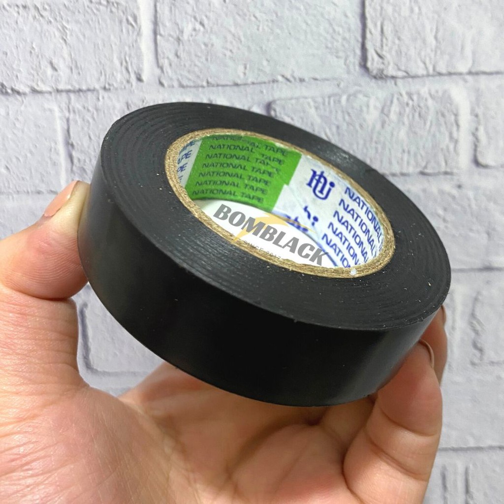 Isolasi Listrik NATIONAL Hitam Solasi Kabel Electrical Tape Nasional