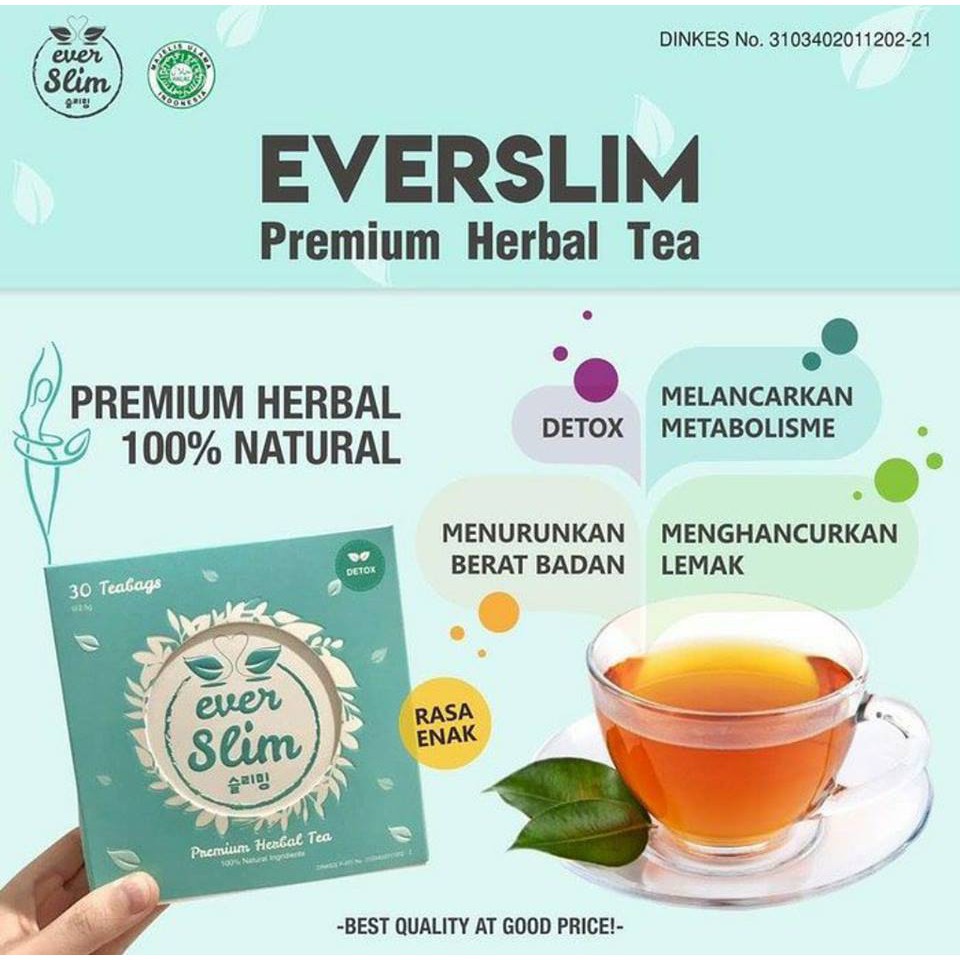 [HALAL] Everwhite Teh Pelangsing  INSTAN Satu Bulan Hasil Nyata Kandungan Hi-Collagen agar Kulit Semakin Kinclong