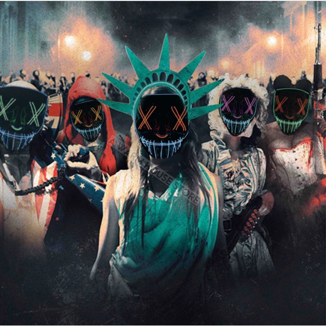 MAINAN & HOBI LAINNYA TOPENG HALLOWEEN LAMPU LED GLOW IN THE DARK MASK MASQUE V FOR VENDETTA