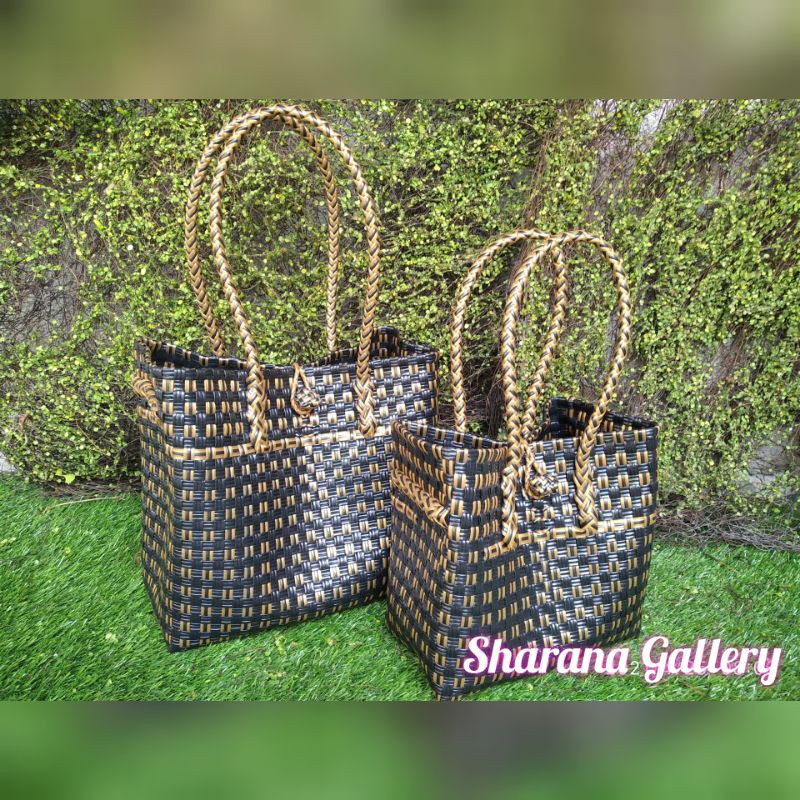 Tas jali black &amp; gold bahan super premium