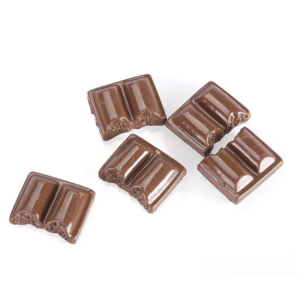 [Elegan] Coklat Flatback Resin Sweet Candy Parts Art Charm Model 10*25mm Dekorasi Miniatur