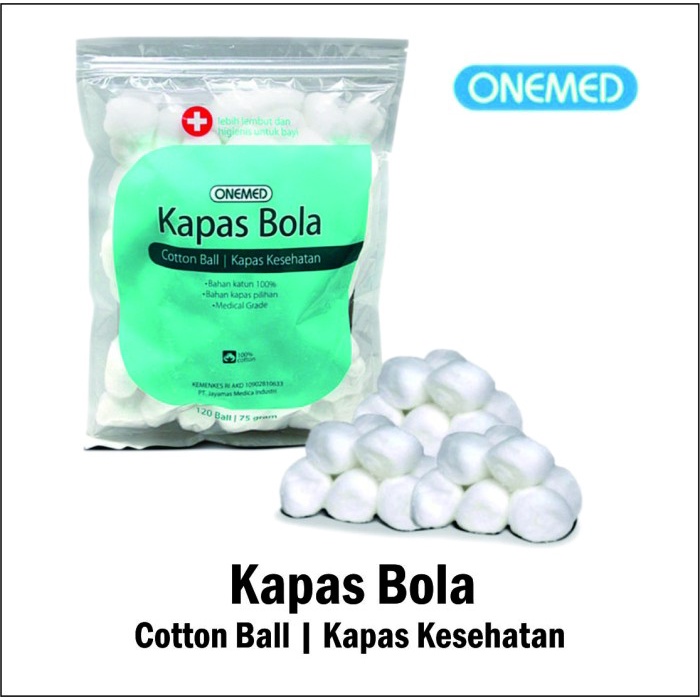 Kapas Bola Onemed Cotton Ball 1 Pack Isi 120 Ball