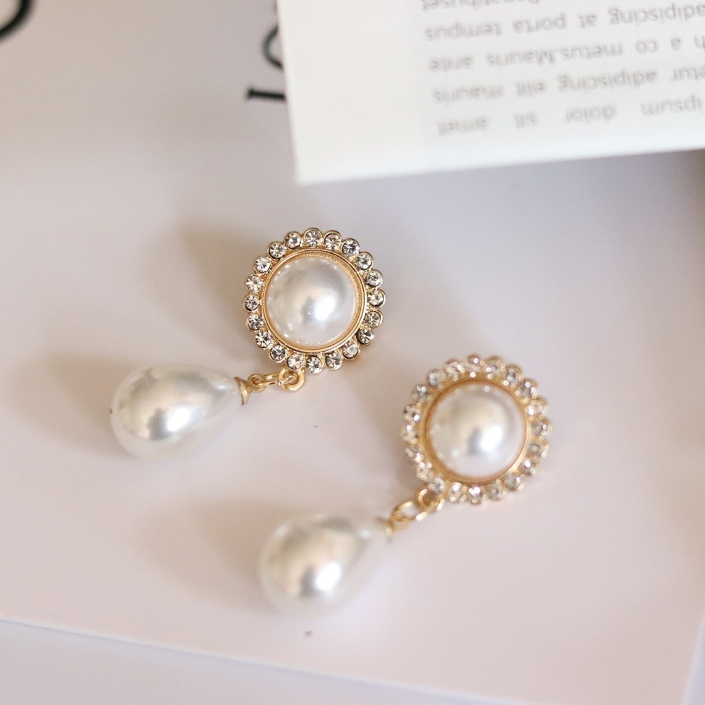 Anting Mutiara Gaya Retro Kerajaan