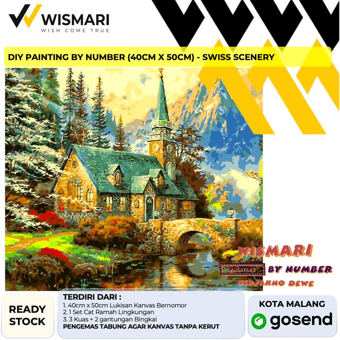 

PAINTING BY NUMBER (40CM X 50CM) - SWISS SCENERY Diskon