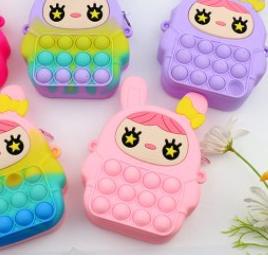 ❉ POP IT UNICORN WALLET CROSS BAG / TAS ANAK POP IT UNICORN MINI SLING BAG SIZE S ○