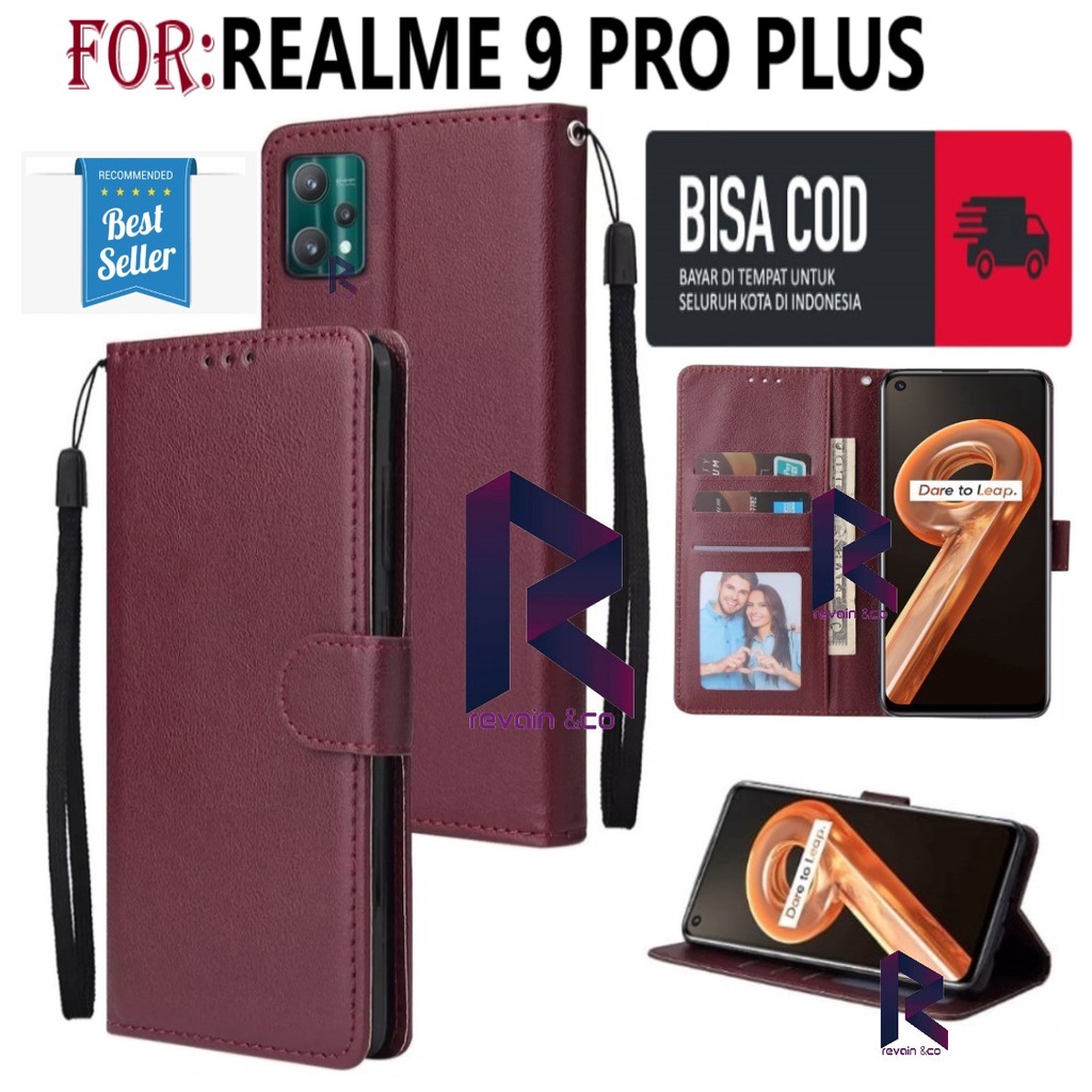 NEW REALME 9 PRO PLUS FLIP COVER CASE DOMPET CASING FLIP WALLET LEATHER KULIT PREMIUM SARUNG BUKA TUTUP FLIP CASE REALME 9 PRO PLUS