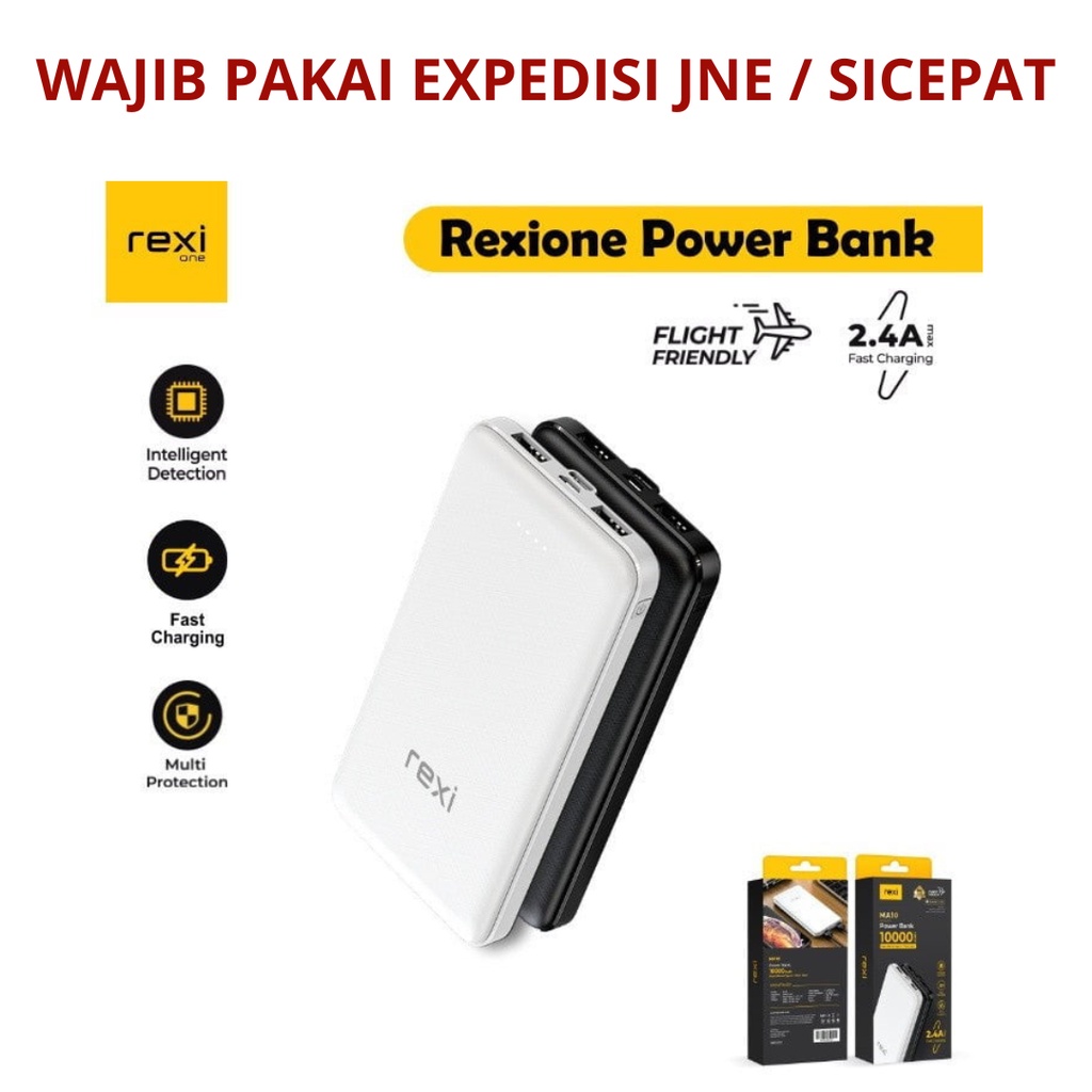 Rexi MA10 Powerbank 10.000 Mah Led Light Original