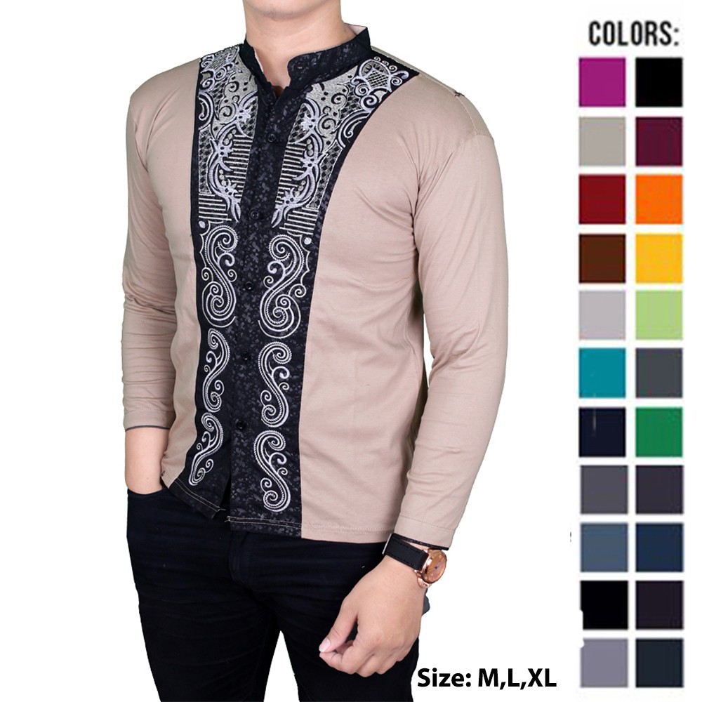 Baju Koko Lengan Panjang Modern Katun - Banyak Pilihan Warna KKL (COMB)