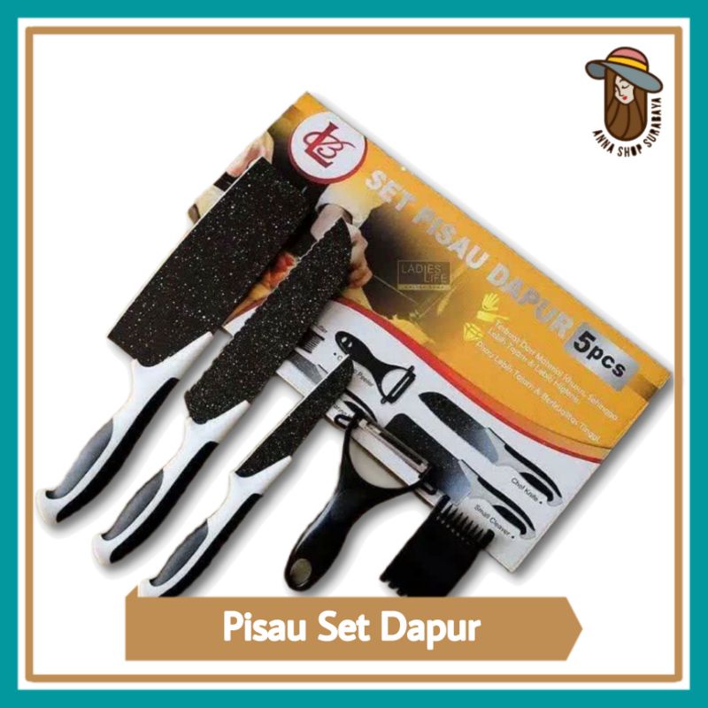 Pisau Set Dapur isi 5pcs I Pisau Set Keramik