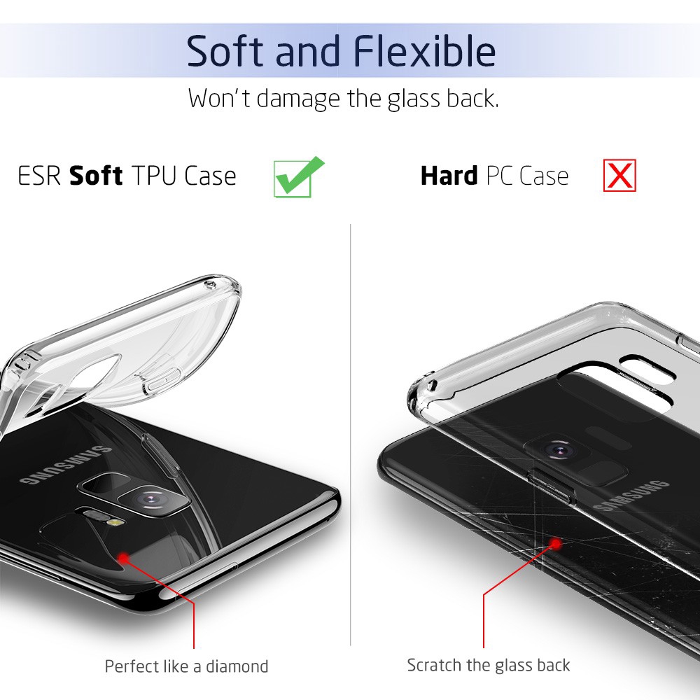 ESR Samsung Galaxy S9+ Plus Case, S9 Clear Slim Soft TPU Cover Case