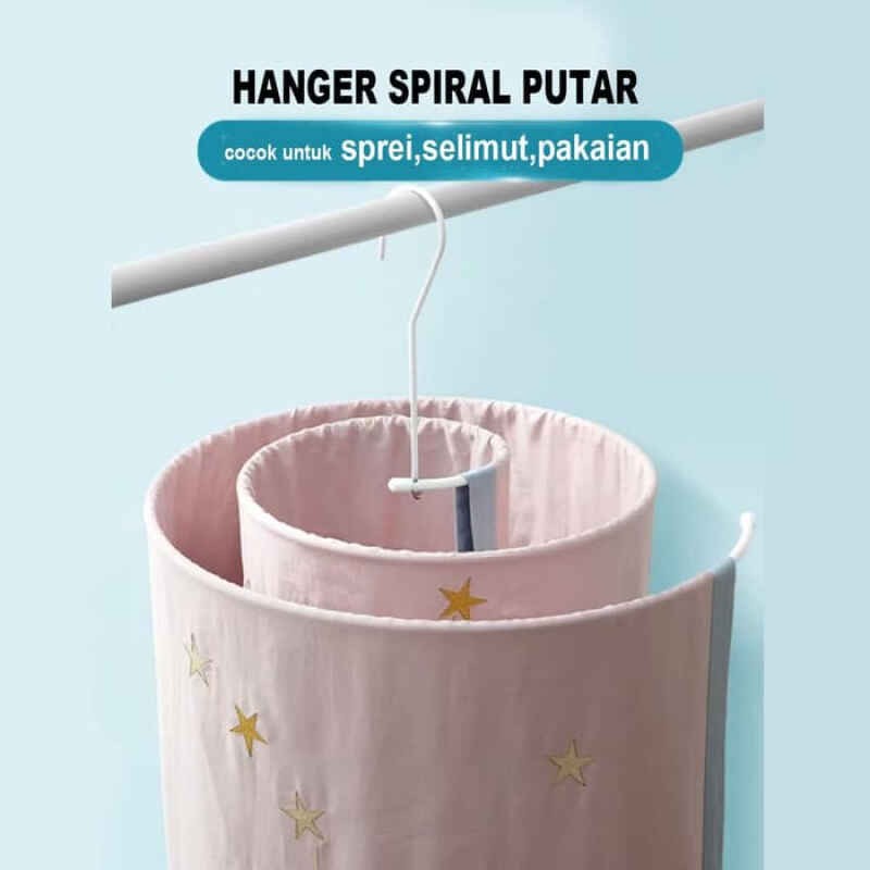 Terbaru!! Hanger Spiral Gantungan Jemuran Sprei Handuk Selimut Multifungsi