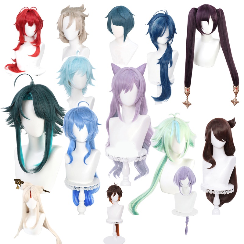 PREORDER Genshin Impact Cosplay Wig Keqing Xiao Diluc Beidou Ningguang Qiqi Zhongli Ganyu Kaeya Albe