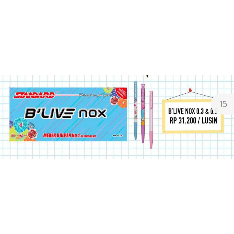 

Standard Pen B'live Nox Black - 12pcs