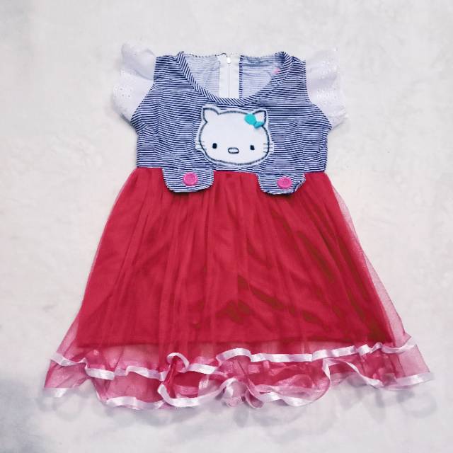 Dress anak cewek perempuan 1 2 tahun gaun anak perempuan hk anak hellokitty