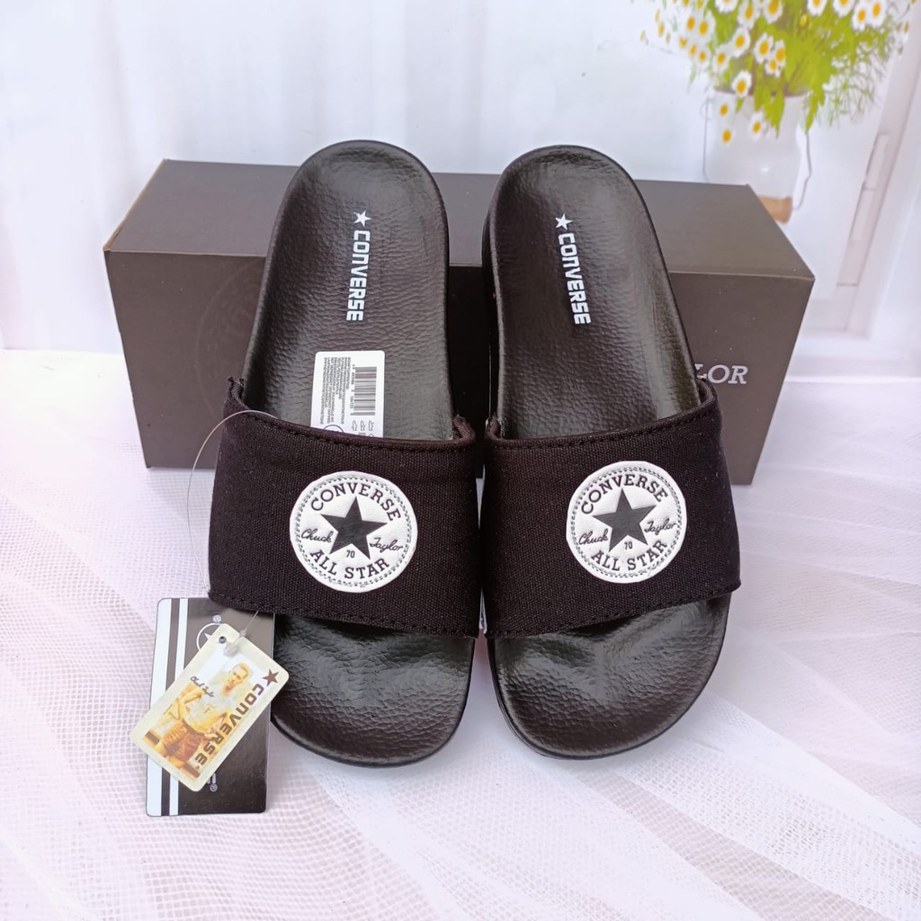SANDAL SLOP CONVERSE SANDAL SLOP ALLSTARS KEREN SANDAL SLOP MURAH PERIA/WANITA-hitam