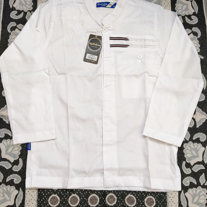 Baju Koko Remaja / Anak Tanggung Syahdika Putih Lengan Panjang