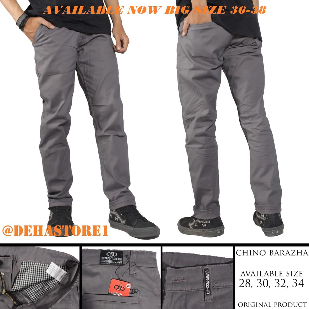 Celana Chino Panjang Regular Fit Stretch/Elastis 28-40 Barazha