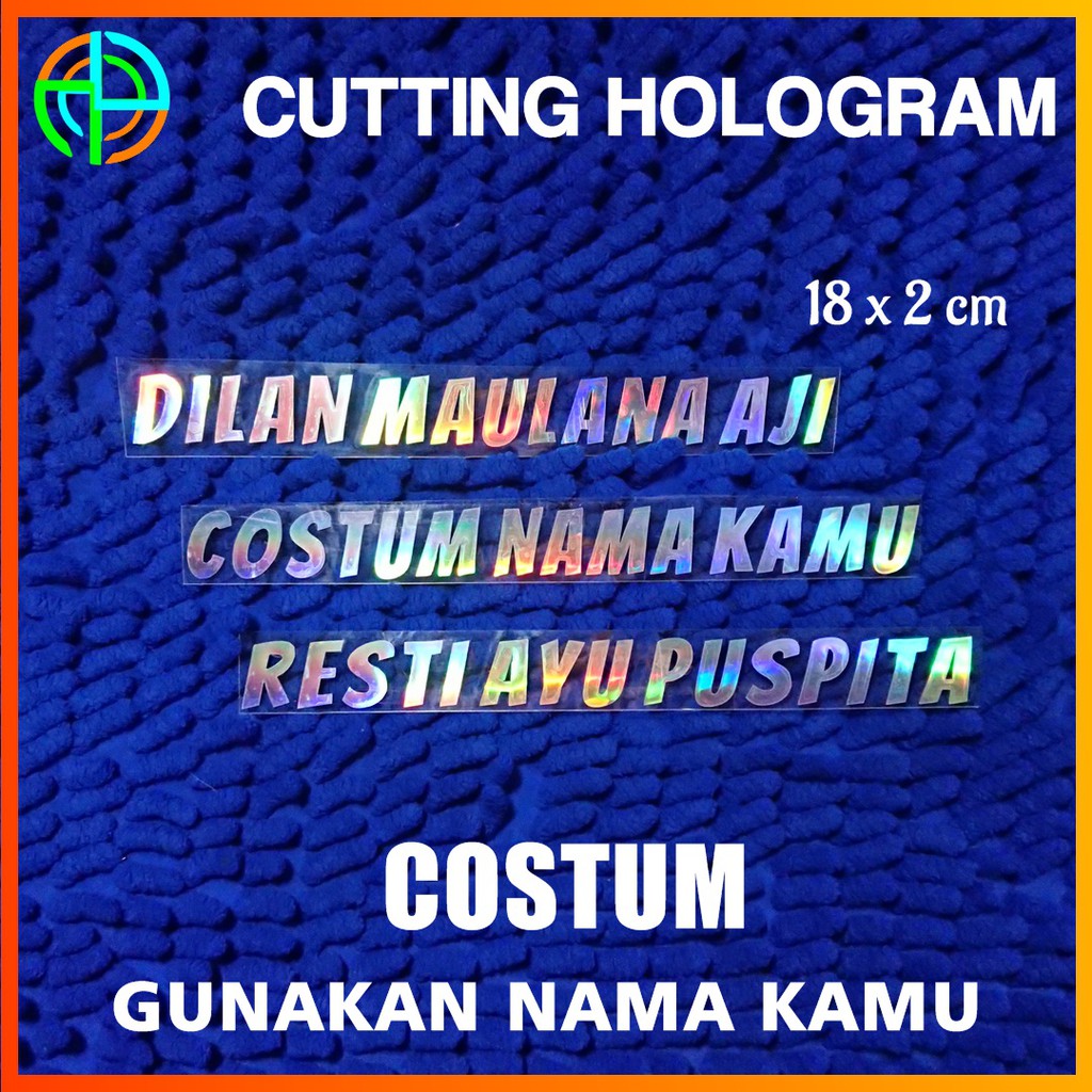 

(Isi 05pcs) Sticker Holgram Costum Nama Kamu Setiker Costum Nama Stiker Hologram Costum Sticker