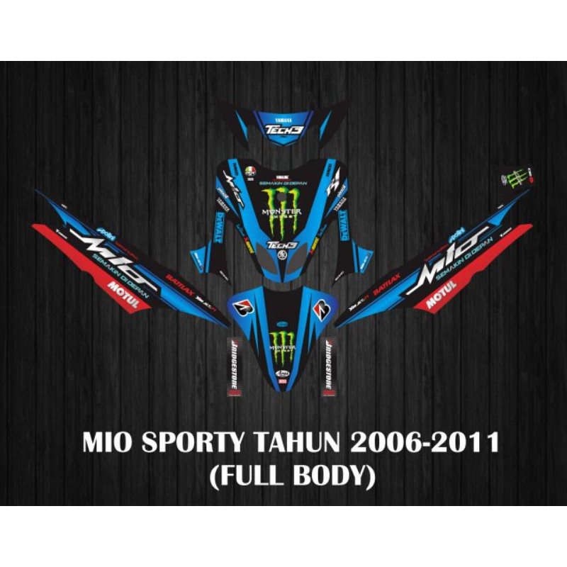 STIKER STRIPING DECAL VARIASI FULL BODY MIO SPORTY / MIO SMILE 2006-2011 MOTO GP
