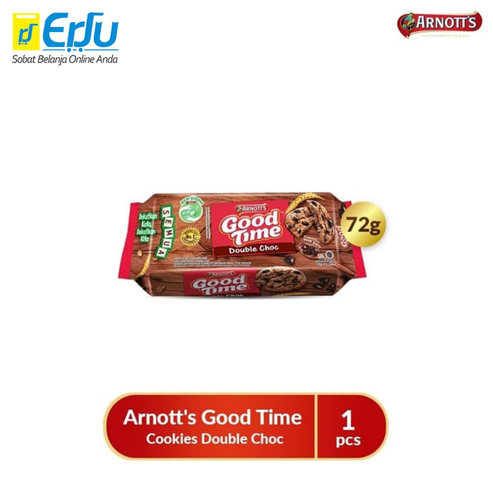 

Good Time Cookies Double Choc 72g Kemasan Pak