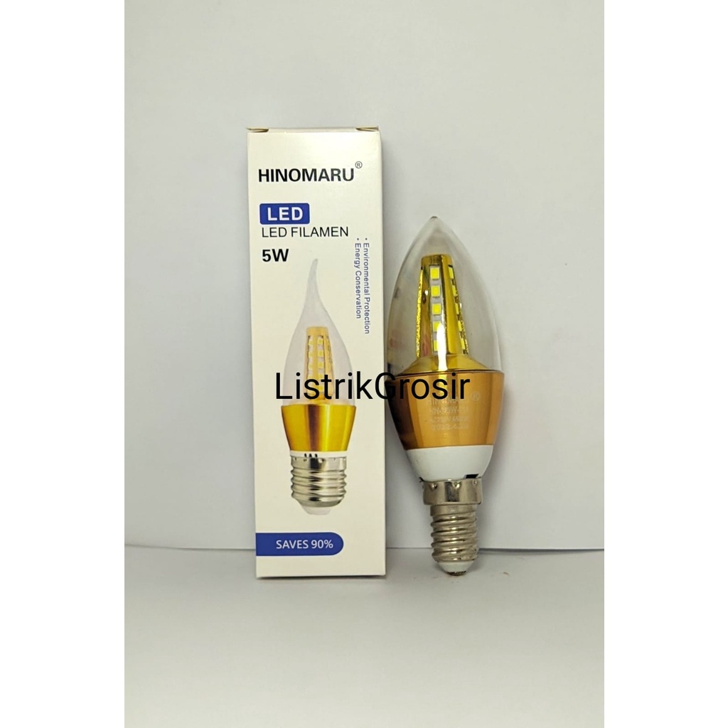 Warm White / Kuning / Putih Lampu Led Candle Lombok E14 E27 Lampu Hias Kafe Dekorasi