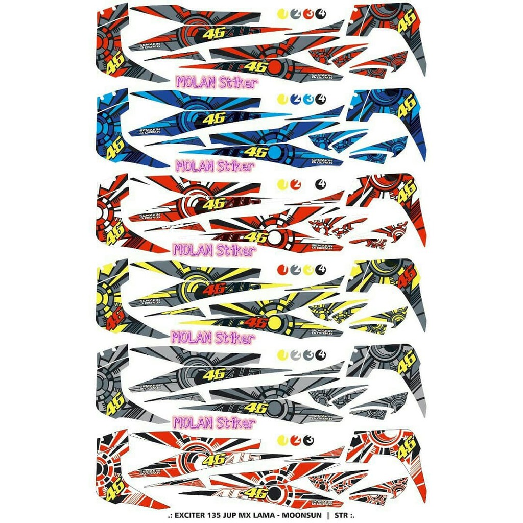 Sticker Striping Variasi Jupiter Mx 135 Lama/Old (V. ROSSI 46) f1496