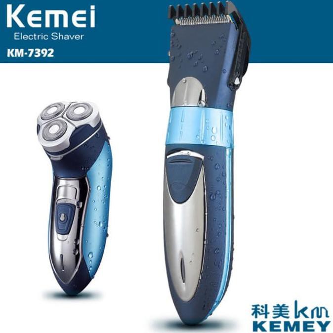 KEMEI KM-7392 Rechargable Electric Shaver 2 in 1 Razor Trimmer
