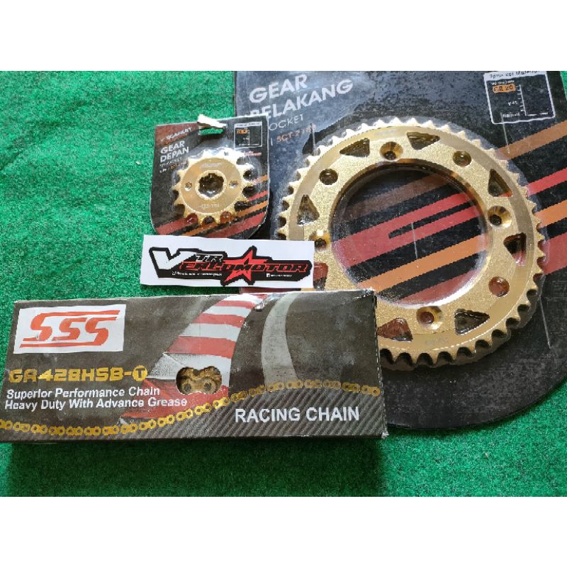 gear set klx & crf scarlet rantai sss