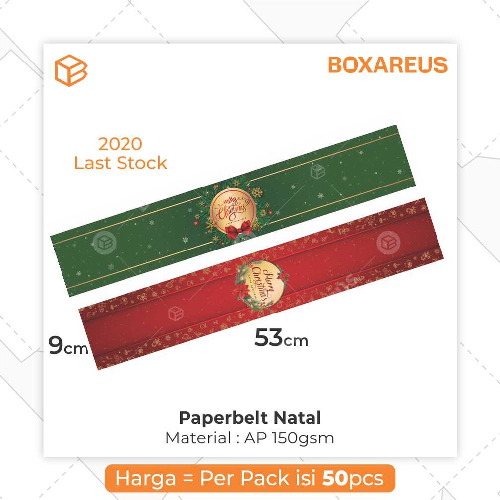 BLC - Paperbelt Natal / Label Christmas / Hiasan Sleeve Sabuk