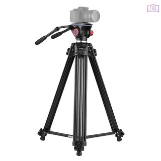 Andoer Professional Aluminum Alloy Video Tripod with Panorama Fluid Hydraulic Head for Canon Nikon Sony DSLR ILDC DV Camera Max Height 176cm Max Load Capacity 10kg with Nylon Storage Bag