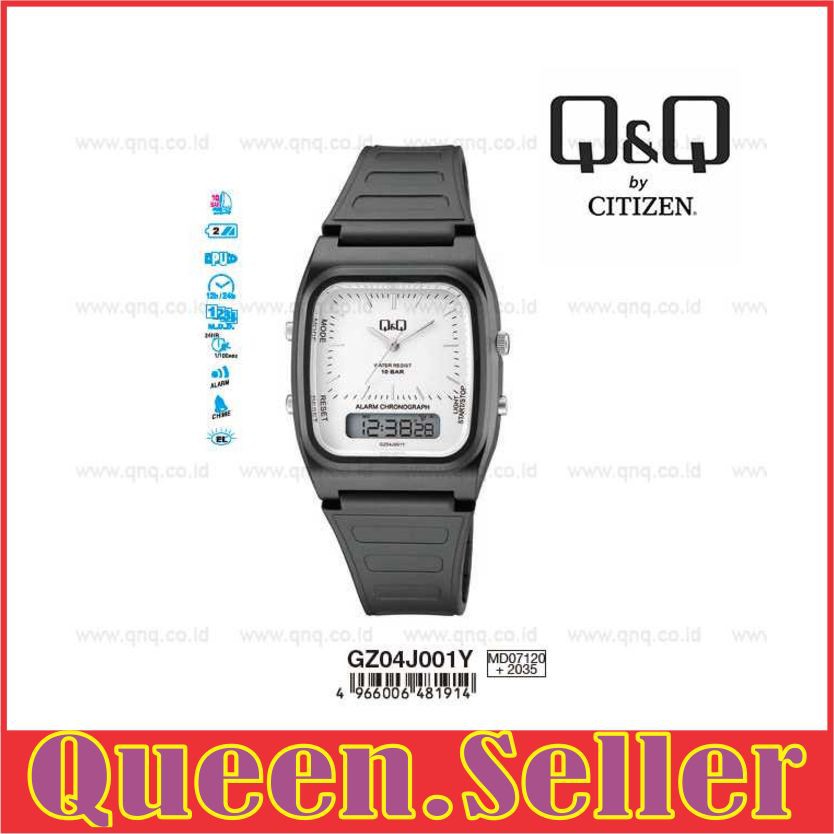 Q&Q QnQ QQ Original Jam Tangan Pria Fashion- GZ04 GZ04J Water Resist