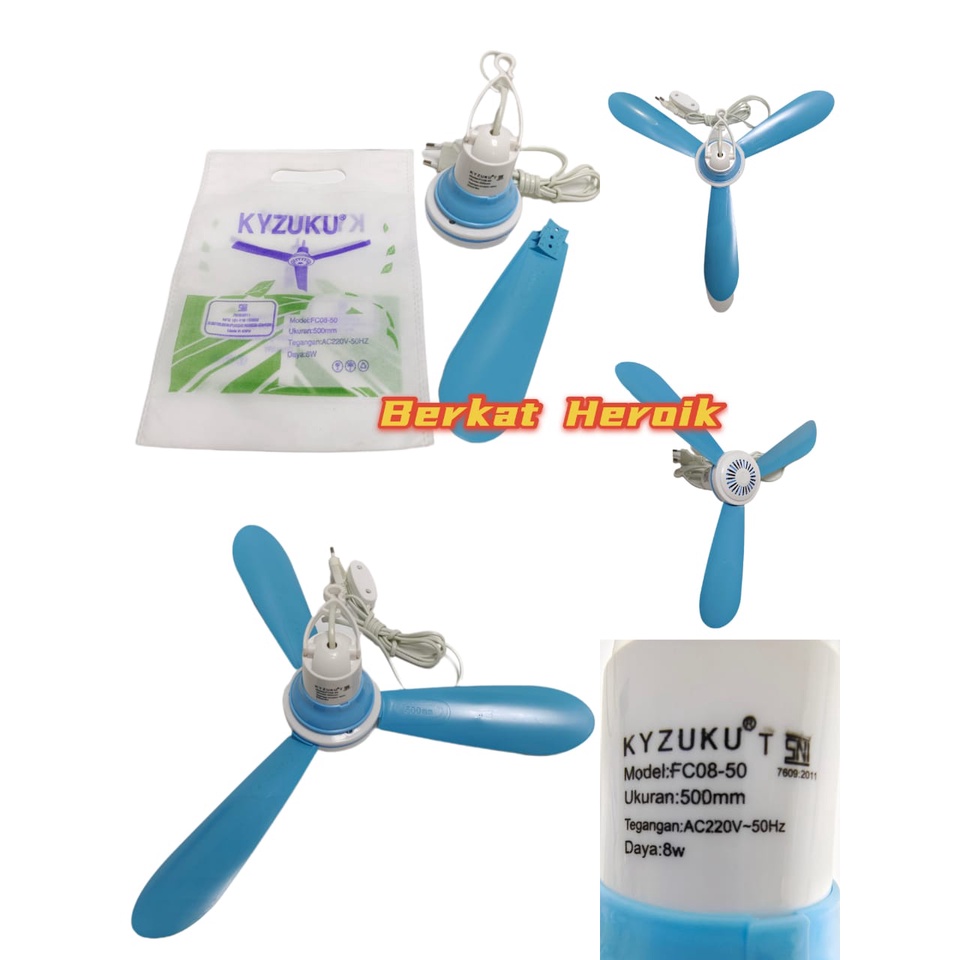 Kipas Angin Gantung Kyzuku 8 watt 3 baling / Kipas mini fan 8 w / Kipas Gantung