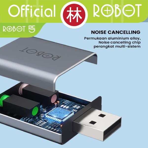Robot US10 USB External Sound Card Eksternal USB 2.0 PC Laptop