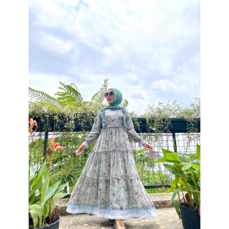 GAMIS SYARI PESTA / VALERY SYARI /GAMIS MUSLIMAH / GAMIS MEWAH SYARI CERUTY BEST SELLERRR