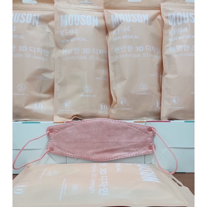 masker mouson kf94 warna pastel pink nude ungu mint