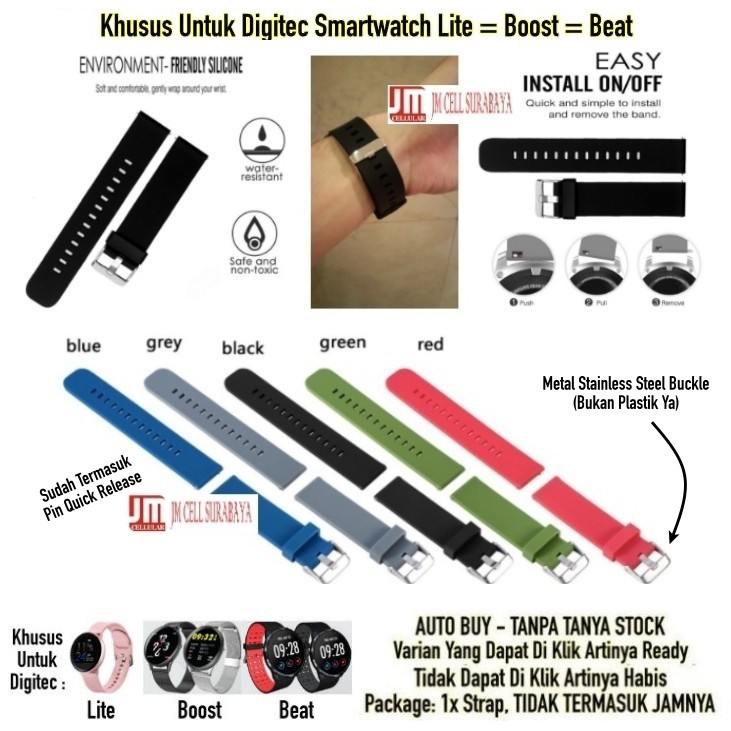 Tali Jam Strap Digitec Smartwatch Lite / Boost / Beat - Polos Rubber