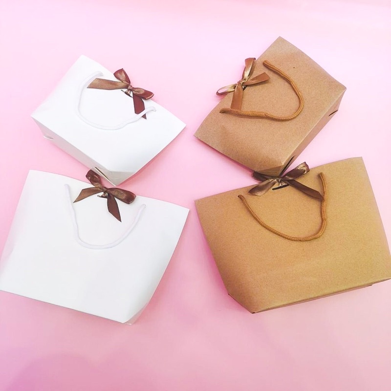 Paperbag kado tebal / Paper bag coklat putih / Paperbag pita / Kantong kado mini