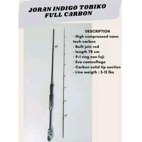 joran carbon ikan mas indigo tobiko 150