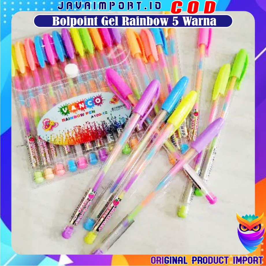 

Bolpoint Rainbow Gel 5 Warna Best Seller