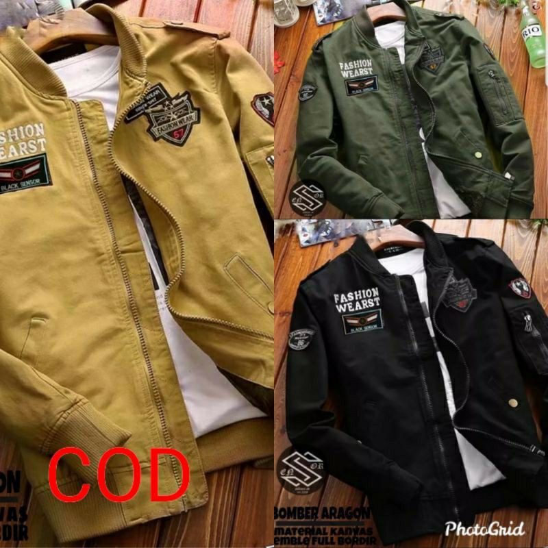 jaket bomber aragon/jaket bomber pria
