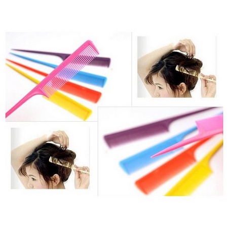 Sisir Rambut Plastik Polos Warna Warni / Sisir rambut Salon / sisir ujung lancip