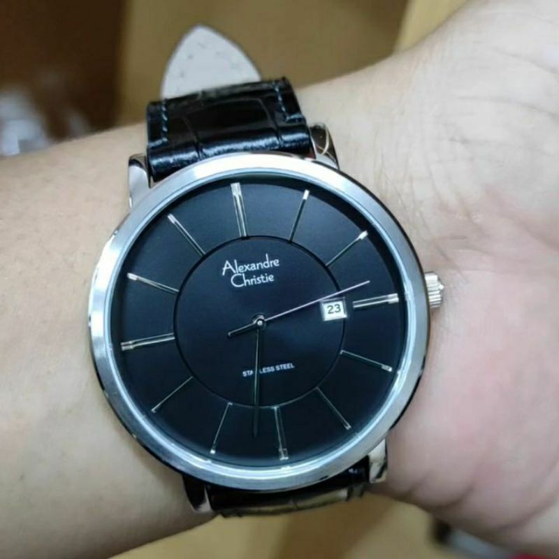 jam tangan Alexandre Christie pria kulit murah original
