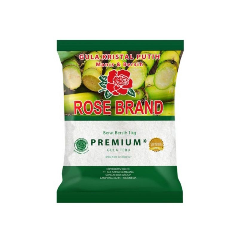 

Rose Brand Gula Pasir Kristal Putih Premium (Kemasan Hijau) 1kg