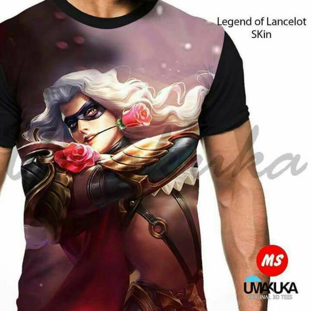 Kaos Mobile Legend Of Lancelot Skin hero mask moba mole ml legends keren murah Umakuka Fullprint PO