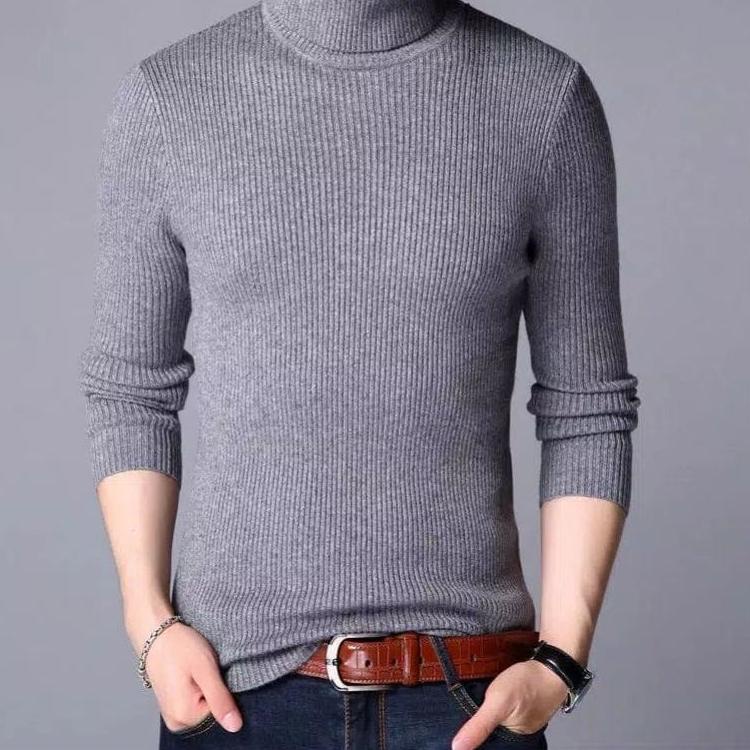 Harga Murah.. Rajut Pria Kerah Tinggi Bahan Tebal / sweater rajut / jaket rajut / atasan pria / baju