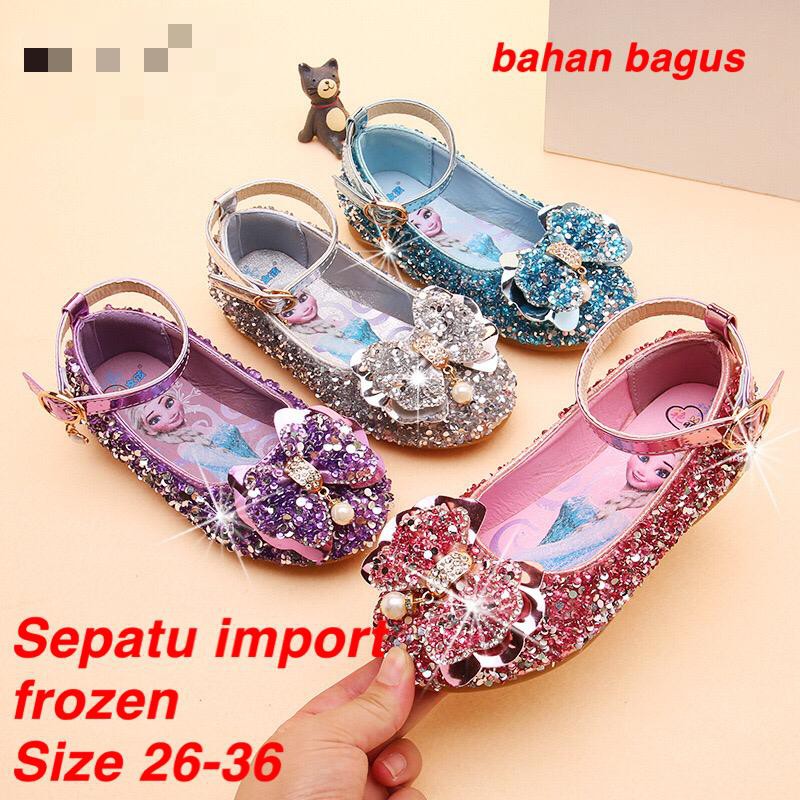 (LOLI-JKT)SP-168 SEPATU IMPORT ANAK FROZEN SEPATU PESTA BLINK BAGUS 26-36 BAHAN BAGUS