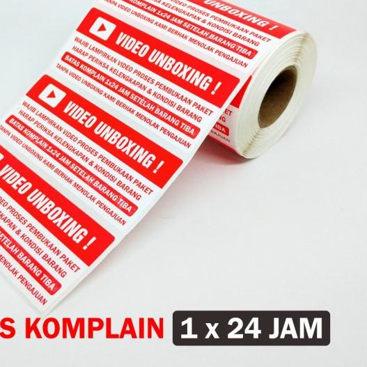 

Sticker Label Wajib Video Unboxing 8,5 x 3,5 cm (1 roll/ 500 pcs) - 1 x 24 jam