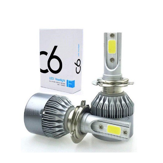 Lampu Utama LED H4 C6 36 W COB Mobil Motor SOCKET H4 Kaki 3 Dengan Kipas / Cooling Fan System